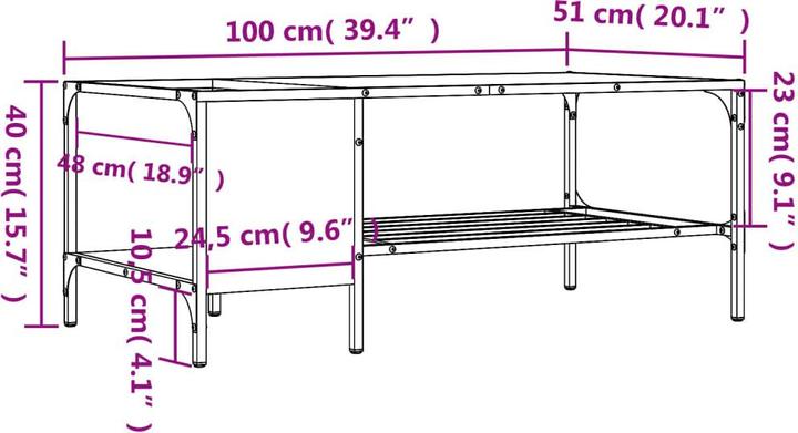 Image du produit vidaXL Couchtisch (100 x 51 x 40 cm)