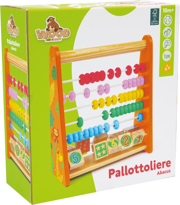 Actual product image Sevi 88049 Wood Eco Smart wooden abacus 22 x 9 x 24 cm, slide rule for learning to count and calculate (German)