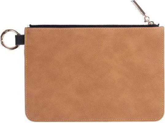 Artebene MAJOIE Kosmetiktasche soft camel– Vegane Leder-Tasche mit Karabinerhaken