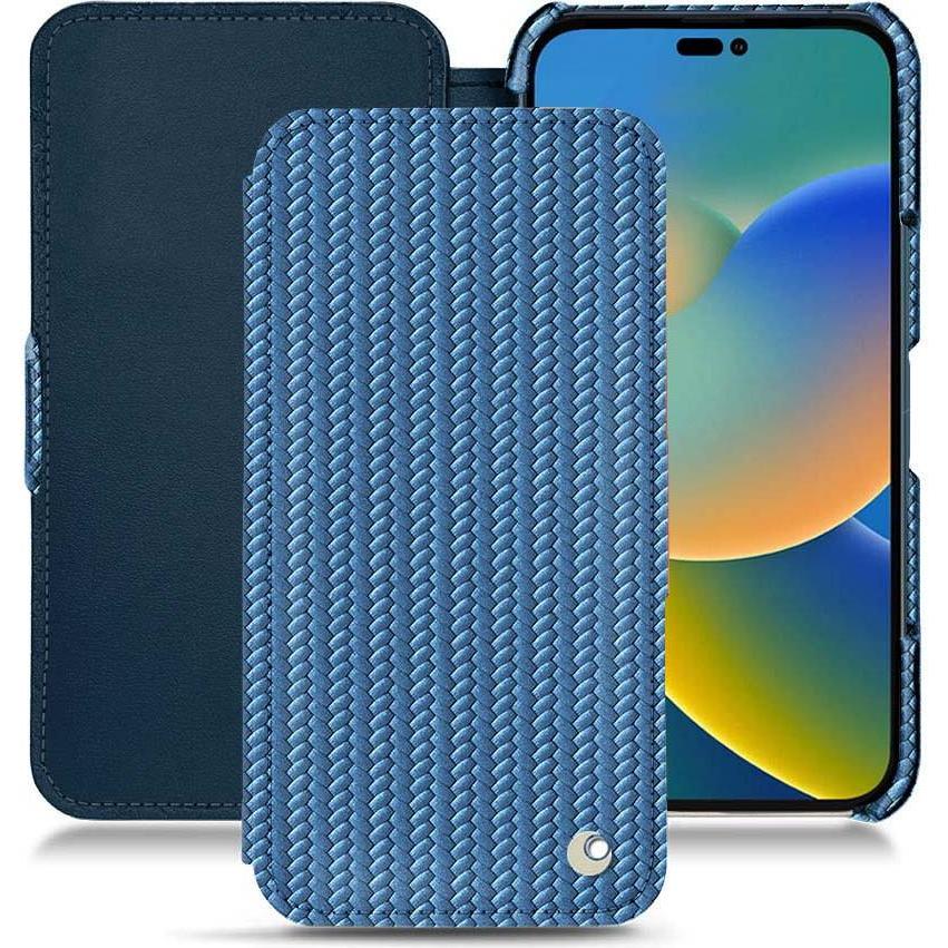 Noreve Lederschutzhülle horizontal (Apple iPhone 14), Smartphone Hülle, Blau