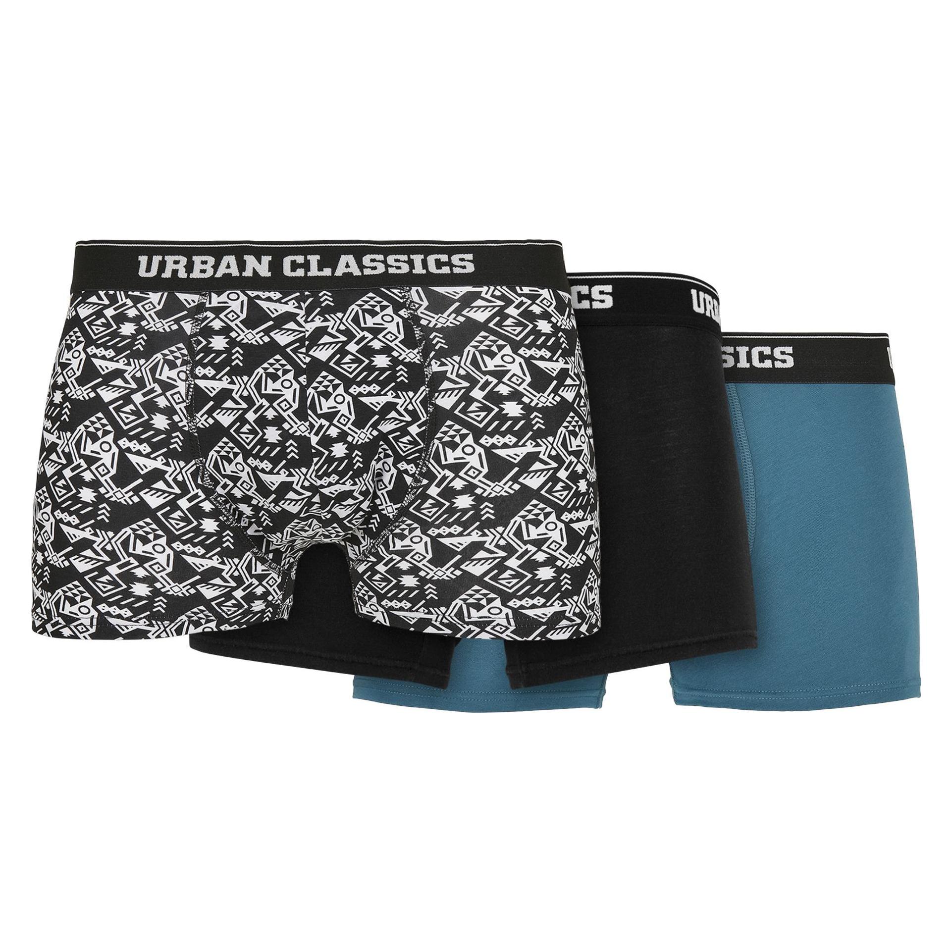 Urban Classics, Unisex, Unterhosen, Organic Boxer Shorts 3-Pack, Schwarz, Blau, Weiss, (3XL, 3er Pack)