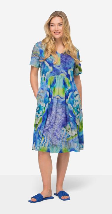 Produktbild Laurasøn Jerseykleid, Batik-Blüten, V-Ausschnitt, Halbarm (XL)