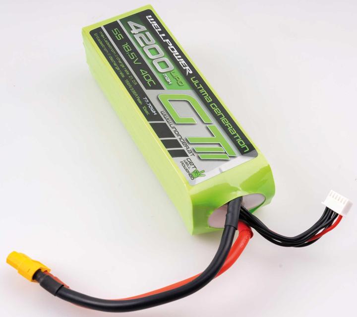 Actual product image Wellpower LIPO AKKU ULTIMA GT II 4200 MAH / 18,5 Volt 5S 40/80C CH5/8 XT-60 (18.50 V, 4200 mAh)