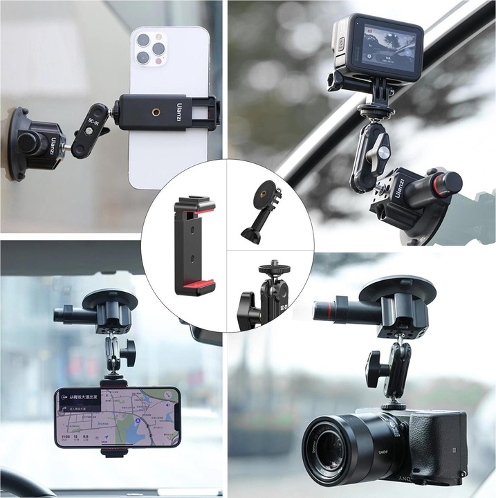 Productafbeelding Ulanzi Silna Przyssawka Uchwyt Na Szybę Metal Do Telefonu / Kamery / Aparatu - Sc-01 (Diverse video accessoires)