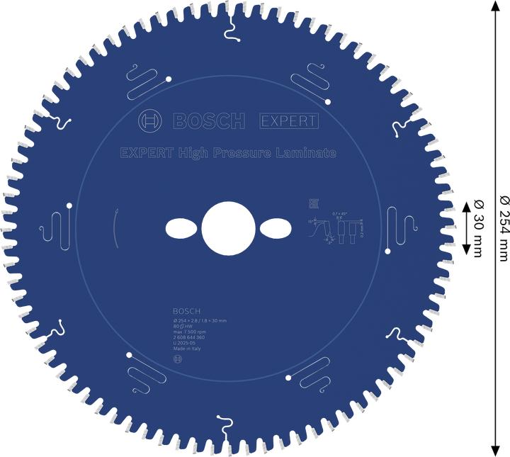 Produktbild Bosch Professional Zubehör Kreissägeblatt Expert for High Pressure Laminate, 254 x 30 x 2,8 mm, 80