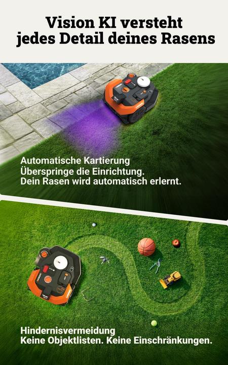 Actual product image Worx Worx Landroid Vision Cloud M800 Robot koszący Kosiarka automatyczna 800 m (800 m², Without boundary wire)