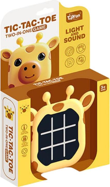 Actual product image Lean Toys 3in1 Spiel Tic-Tac-Toe Memory gelbe Giraffe (2 Players)