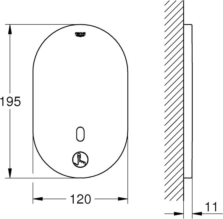 Actual product image Grohe Infr-Elek. EUROSMART CE BLUETOOTH for shower thermostat, transformer chrome