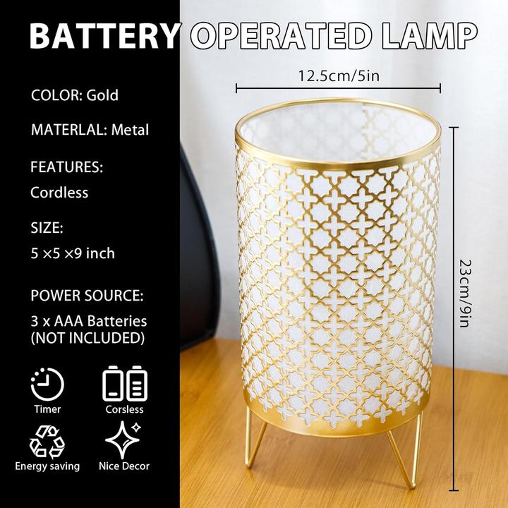 Produktbild Trirocks 2er-Set Batteriebetriebene Tischlampe mit Timer