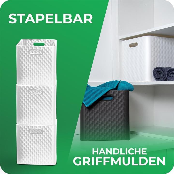 Actual product image Novaliv 2X Box 30x30x30 cm Weiss Boxen für Kallax Regal Körbe 30x30 Aufbewahrungsbox Regal als Schran (30 x 30 x 30 cm, 25 l)
