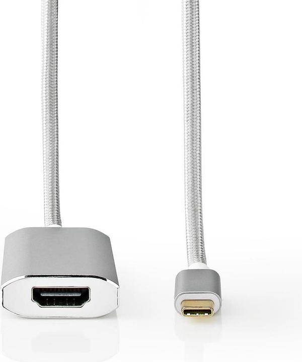 Actual product image Nedis CCTB64680AL20. cable length: 2 m, connector 1: HDMI type A (standard), connector 2: USB type-C. (2 m)