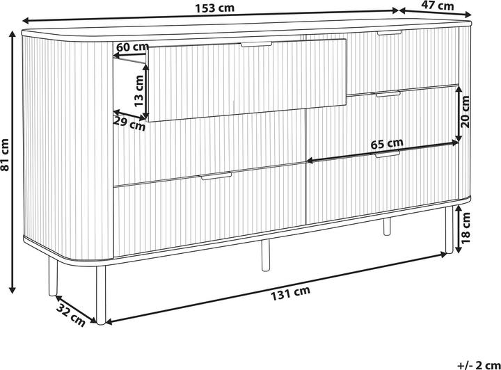 Image du produit Beliani Bradley (153 x 47 x 81 cm)
