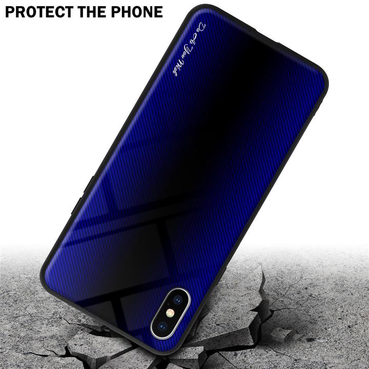 Actual product image Cadorabo TPU Striped Glass Cover (Apple iPhone XS Max)