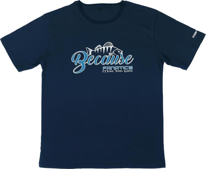 Actual product image Stucki Fishing Because Fanatics T-Shirt Blau (XL)