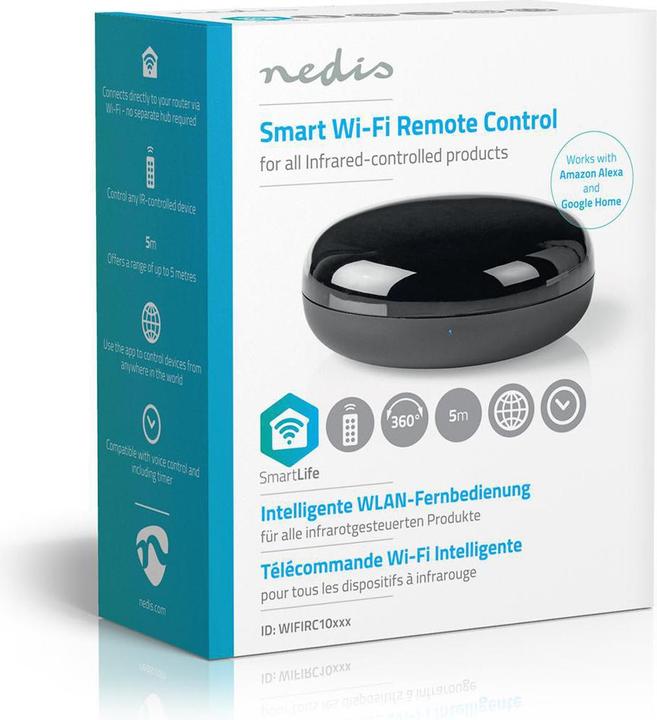 Immagine prodotto Nedis Telecomando universale intelligente WLAN WIFIRC10CBK (Telecomando universale, Infrarossi, WiFi)