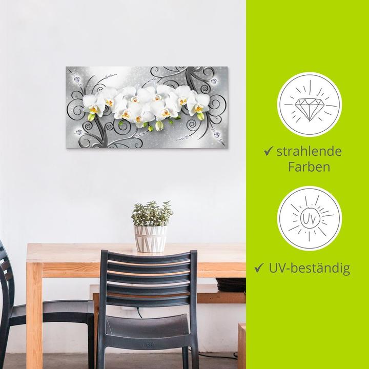 Produktbild Artland weisse Orchideen auf Ornamenten U1QV (100 x 50 cm)