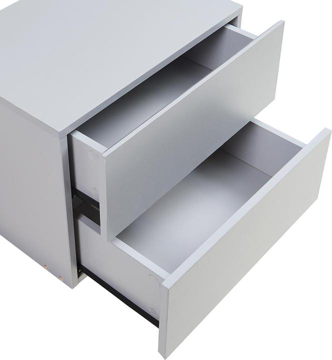 Produktbild En.Casa Nachttisch hängend Ampfing mit 2 Schubladen Hellgrau (40 x 29 x 30 cm)