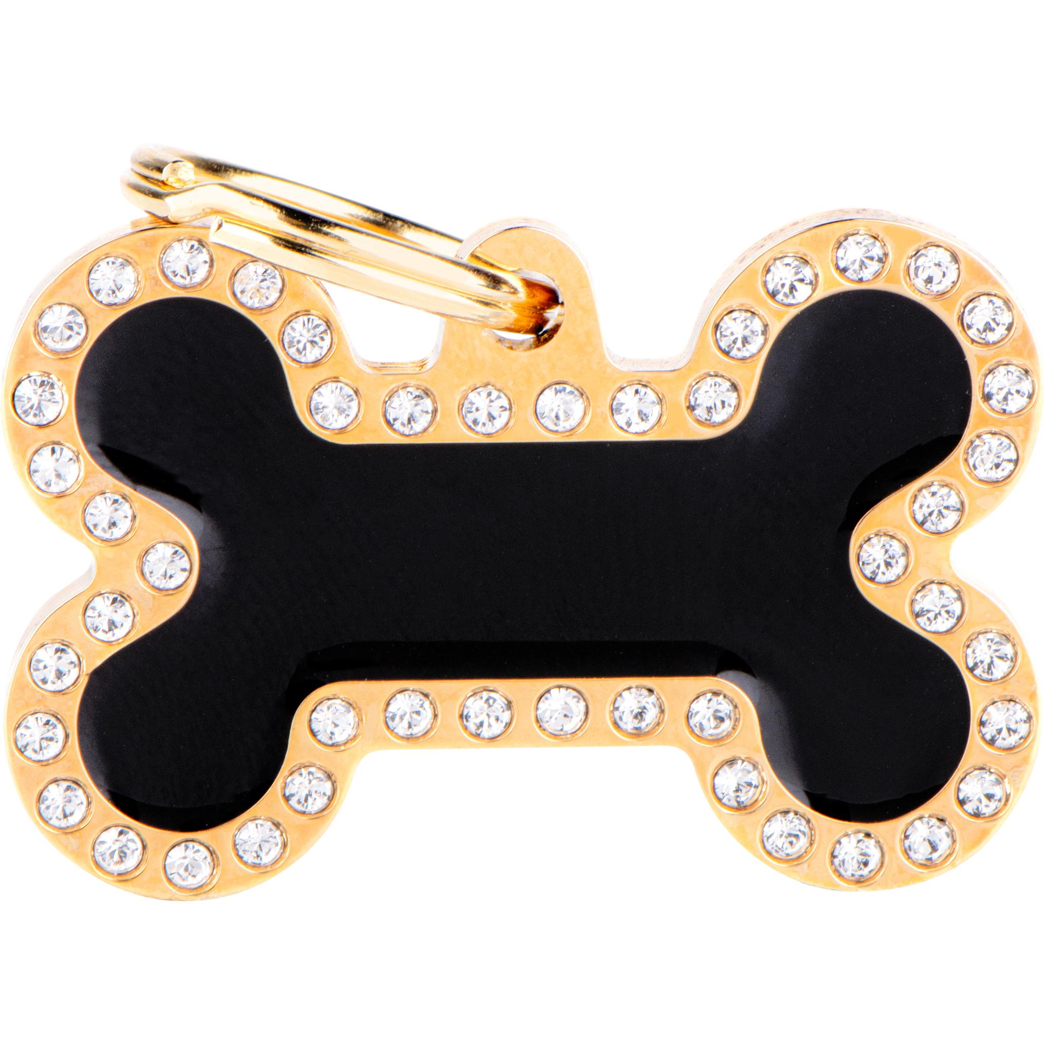 Myfamily MyFa tegn glam, ben stor, sort/guld (Cane), Collare + Guinzaglio