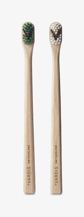 Produktbild vVardis RHEINHOLZ Holzzahnbürste Soft hellgrau/schwarz+grün/schwarz (Weich, 2 x)