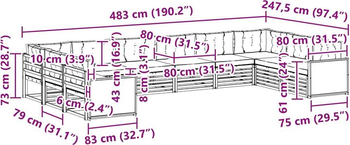 Produktbild vidaXL Outdoor-Sofa