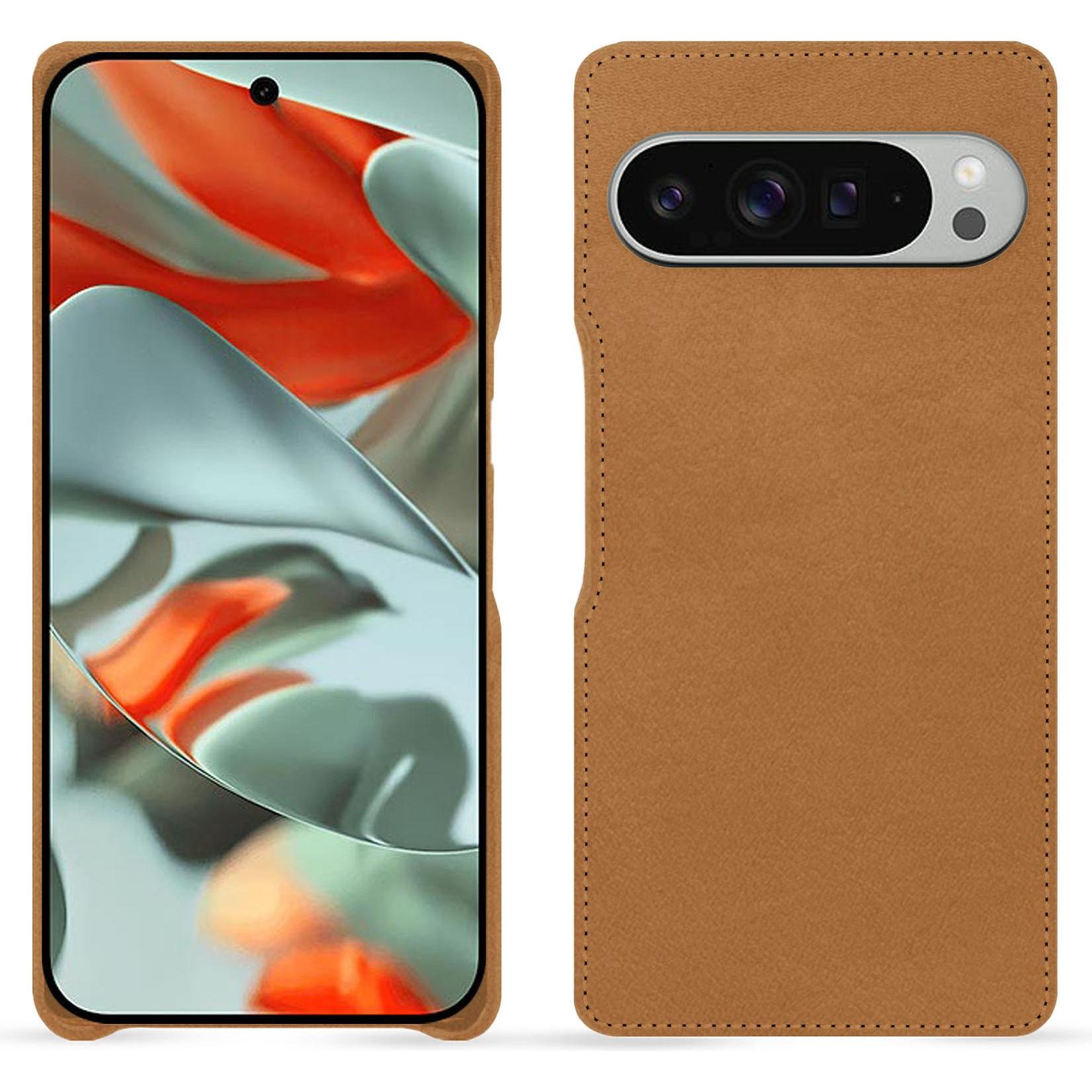 Noreve Lederschutzhülle (Google Pixel 9 Pro XL), Smartphone Hülle, Braun