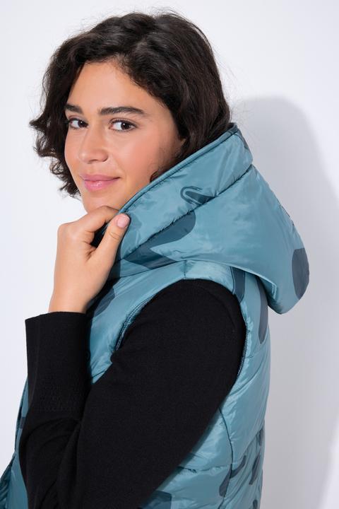 Image du produit Ulla Popken Doudoune matelassée HYPRAR sans manches, matière déperlante recyclée, motif léopard (54)