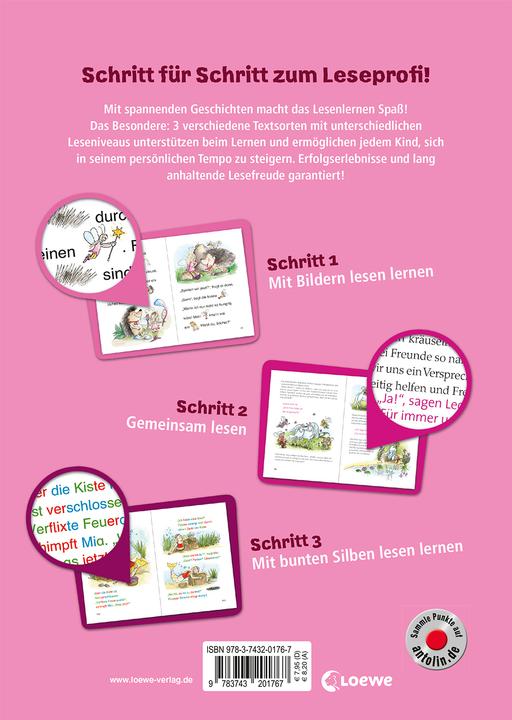 Produktbild Lesenlernen in 3 Schritten - Die schönsten Geschichten von Feen, Einhörnern und Meermädchen (Deutsch, Loewe Erstlesebücher, 2018)