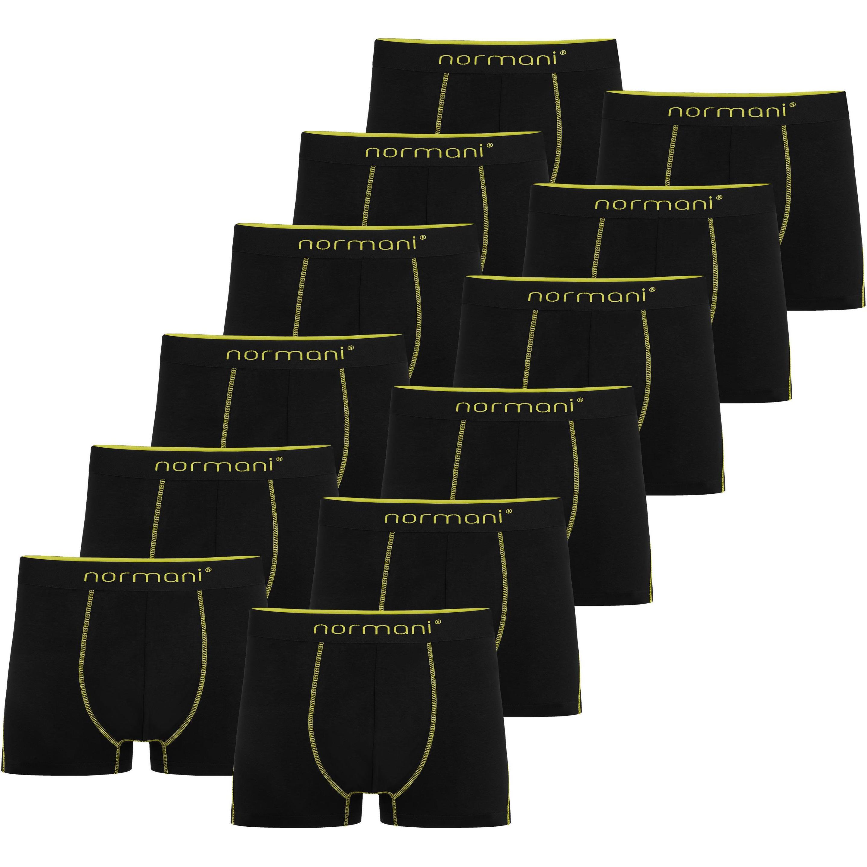 Normani, Herren, Unterhosen, 12 x Herren Baumwoll-Boxershorts, Gelb, (4XL, 12er Pack)
