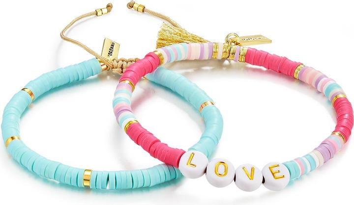 Actual product image Yokoamii Ladies Love Stainless Steel Heishi Pearls Yellow Gold - 30196 (22 cm, Stainless steel)