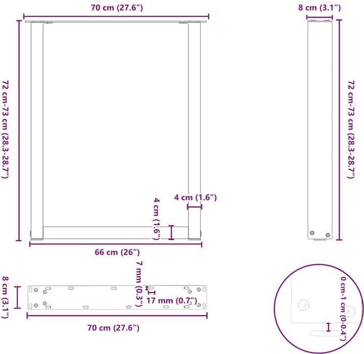 Actual product image vidaXL Esstischbein
