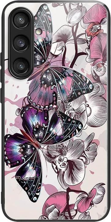 Actual product image Cover-Discount Armoured glass mobile phone case Butterflies (Samsung Galaxy S24)