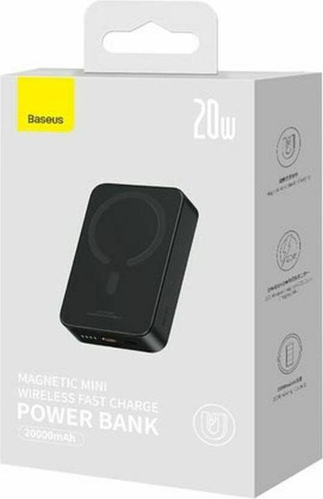 Image du produit Baseus Banque d'alimentation Magnetic Mini 20000mAh 20W (black) (20000 mAh, 20 W, 74 Wh)