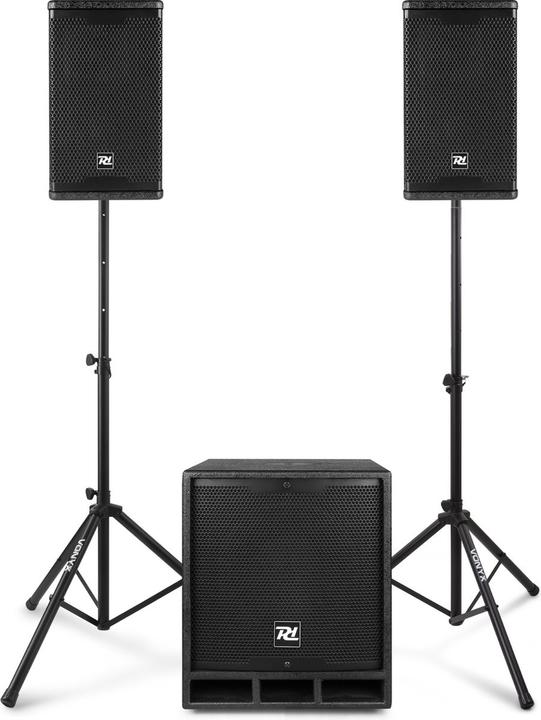 Actual product image Power Dynamics Combo1200 set met statieven - 2.1 actieve speaker set met Bluetooth - 1200W (Active, Subwoofer passive)