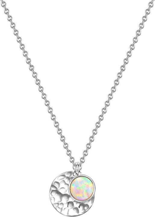 Immagine prodotto Glanzstücke München Catena da donna Circle Sterling Silver Opal (synth.) argento 40,0 cm + 5,5 cm di estensione - 31576 (Argento, 40 - 45 cm)