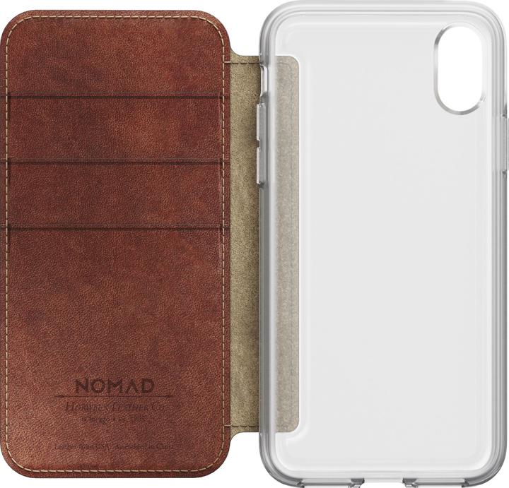 Produktbild Nomad Booklet Clear Folio braun (Apple iPhone X, Apple iPhone XS)