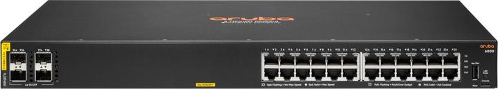 Produktbild HPE E Aruba 6000 Switch 4 SFP Ports, PoE, 1U, Layer 2, ACL, QoS, Web GUI, CLI, Aruba Net (28 Ports)