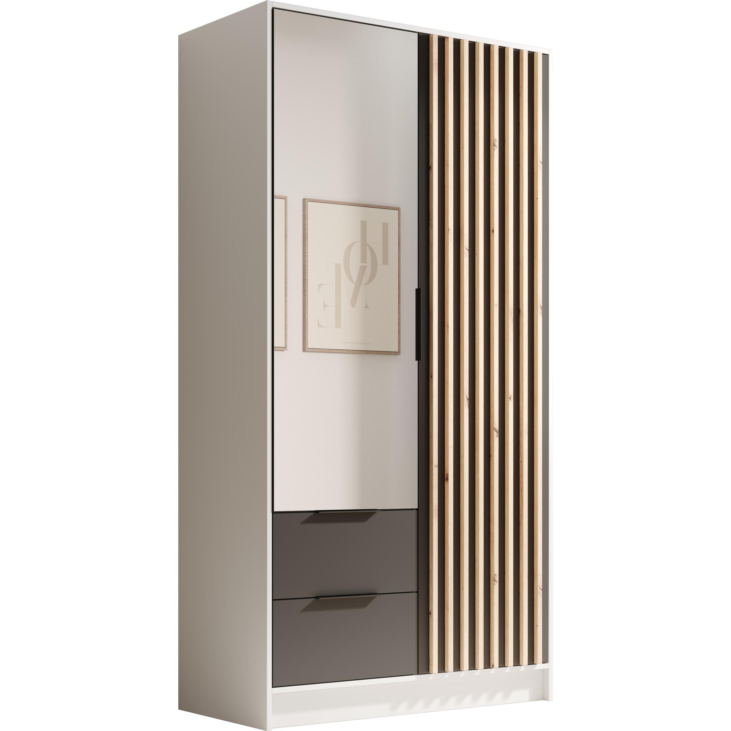 Thumbnail - ADRK Furniture, Kleiderschrank, Kippbarer Kleiderschrank Neri 100 mit Spiegeln