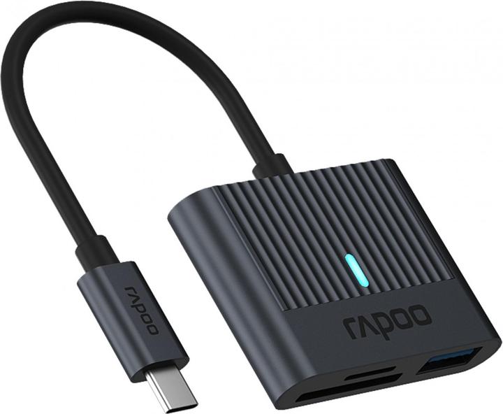 Actual product image Rapoo USB-C card reader, grey (USB, USB-C 3.1 Gen 1)