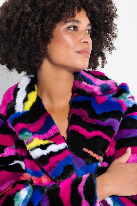 Actual product image Angel of Style Plush jacket with open front and colorful pattern (50)