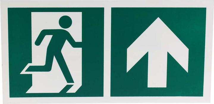 RS PRO Segno verde/bianco in plastica dell'uscita di emergenza, senza illuminazione