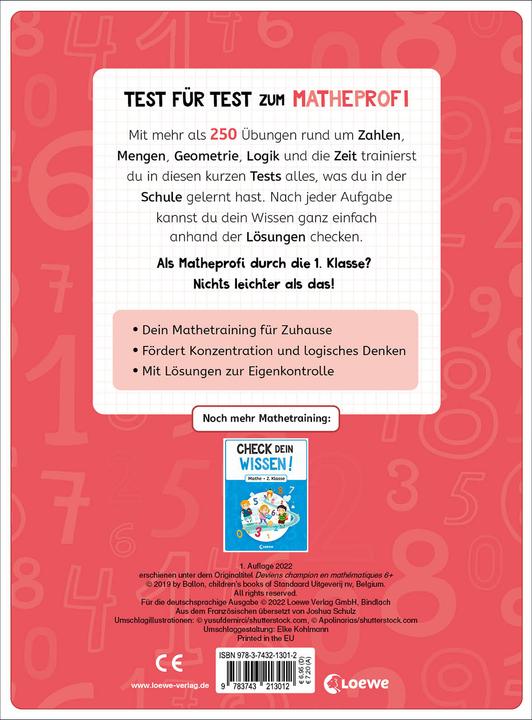 Produktbild Check dein Wissen! - Mathe 1. Klasse (Deutsch, Loewe Lernen und Rätseln, Joshua Schulz, 2022)