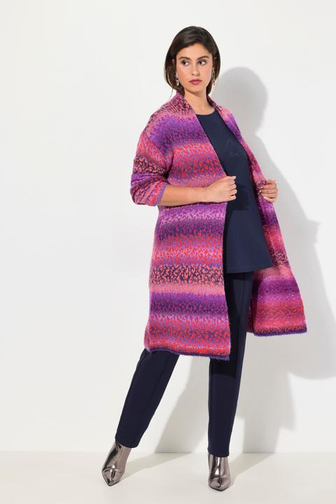 Actual product image Ulla Popken Gradient Striped Goblet Collar Cardigan (56)