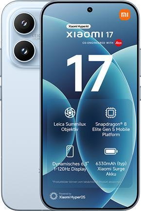 Actual product image Xiaomi 17 (512 GB, Ice Blue, 6.30", Dual SIM, 5G)