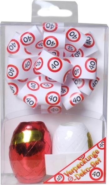 Produktbild UdoS Verpackungs-Deko Set zum 40. Geburtstag (Geschenkband)