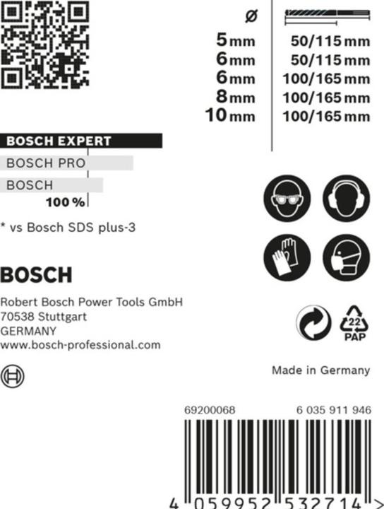 Actual product image Bosch Professional Zubehör EXPERT SDS plus-7X hammer drill bit set, 5/6/6/8/10 mm, 5 pcs. (Ø 8.0 mm, 6.0 mm, 5.0 mm, 10.0 mm)