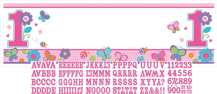 Produktbild Amscan Personalisierbares Banner 1. Geburtstag Mädchen