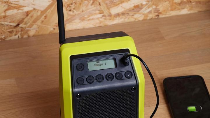 Actual product image Ryobi RRDAB18-0 18 V ONE+ cordless Bluetooth radio, DAB/DAB+ Fun (AM, DAB, FM, Bluetooth)