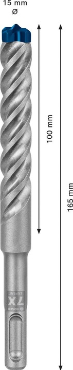 Actual product image Bosch Professional Zubehör EXPERT SDS plus-7X hammer drill, 15 x 100 x 165 mm (15.0 mm)