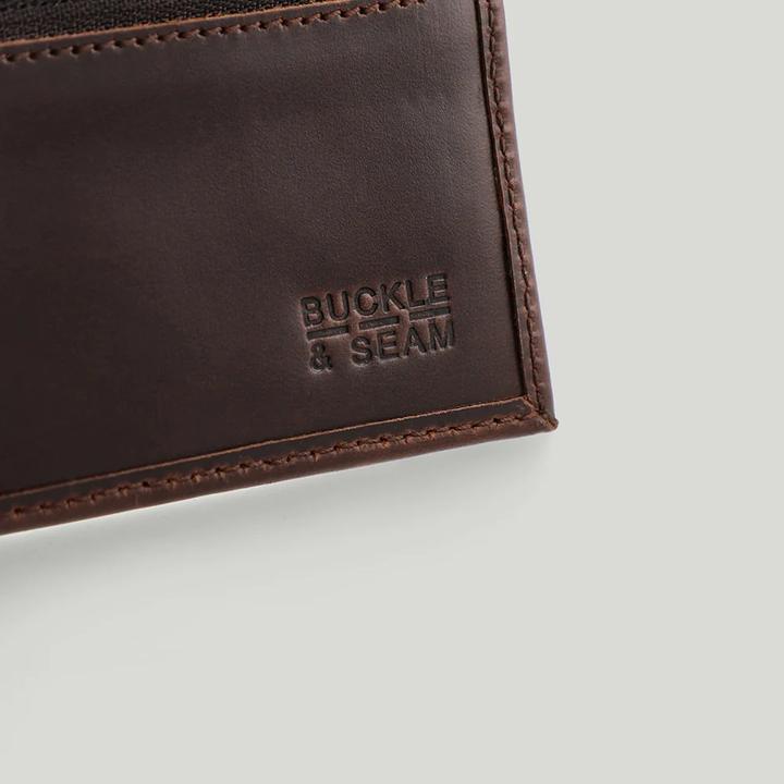 Actual product image Buckle & Seam Leather Wallet Bill