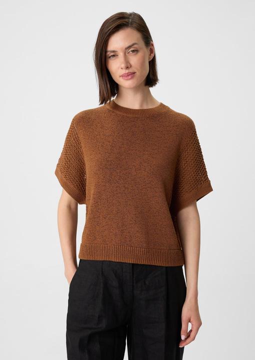 Actual product image Comma Strickpullover Kurzarm-Pullover im Loose Fit aus Ajourstrick (S)